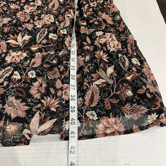 Madewell Plus 24W Amalia Tiered‎ Pampas Blooms Dress Metallic Black Floral NWT - Picture 5 of 10
